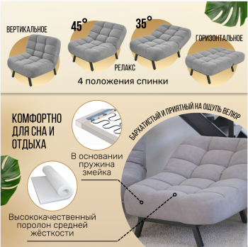 Кресло Абри Серый в Арамиле - aramil.mebel-e96.ru