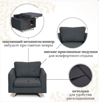 Кресло-кровать 6135 графит в Арамиле - aramil.mebel-e96.ru