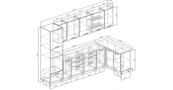 Угловой кухонный гарнитур Крафт 3200*1400 мм Sanvut в Арамиле - aramil.mebel-e96.ru