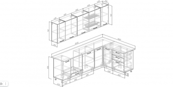 Угловой кухонный гарнитур Крафт 2600х1600 мм Sanvut в Арамиле - aramil.mebel-e96.ru