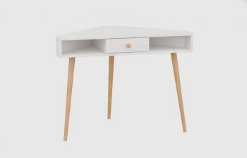 Стол письменный угловой, арт.6-01104, белый(ГК) в Арамиле - aramil.mebel-e96.ru