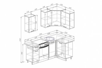 Угловой кухонный гарнитур Антрацит 2000х1200 мм в Арамиле - aramil.mebel-e96.ru