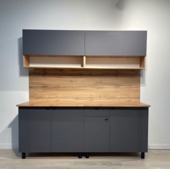 Кухонный гарнитур Монако 2000 мм графит (СВ) в Арамиле - aramil.mebel-e96.ru