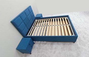 Кровать с подъемным механизмом Мега синий (Лин) в Арамиле - aramil.mebel-e96.ru