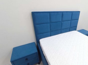 Кровать с подъемным механизмом Мега синий (Лин) в Арамиле - aramil.mebel-e96.ru