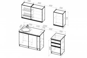 Кухонный гарнитур Адажио стандарт 1600 мм (Герда) в Арамиле - aramil.mebel-e96.ru