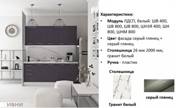 Кухонный гарнитур 2000 мм Агата (Игни) в Арамиле - aramil.mebel-e96.ru