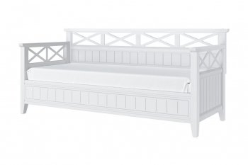 Кровать из массива Амелия белый античный (БМ) в Арамиле - aramil.mebel-e96.ru