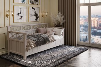 Кровать из массива Амелия льняной (БМ) в Арамиле - aramil.mebel-e96.ru