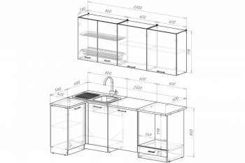 Кухонный гарнитур Антика прайм 1100х2000 мм  (Герда) в Арамиле - aramil.mebel-e96.ru