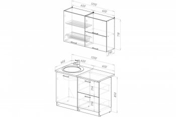 Кухонный гарнитур Антика лайт 1200 мм (Герда) в Арамиле - aramil.mebel-e96.ru