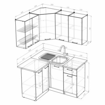 Кухонный гарнитур Арина прайм 1200х1400 мм (Герда) в Арамиле - aramil.mebel-e96.ru