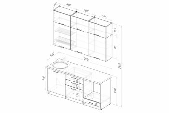 Кухонный гарнитур Асая макси 1800 мм (Герда) в Арамиле - aramil.mebel-e96.ru