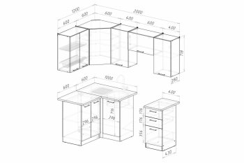 Кухонный гарнитур Асая оптима 5 1200х2000 мм (Герда) в Арамиле - aramil.mebel-e96.ru