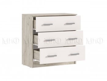 Комод 3 ящика Бася крафт/кашемир (Миф) в Арамиле - aramil.mebel-e96.ru