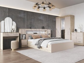 Спальный гарнитур Бася крафт/кашемир (Миф) в Арамиле - aramil.mebel-e96.ru