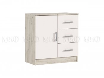 Комод 3 ящика 1 дверь Бася крафт/кашемир (Миф) в Арамиле - aramil.mebel-e96.ru