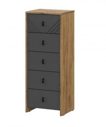 Комод (5 ящиков) Байкал Графит/Дуб золотой (СВ) в Арамиле - aramil.mebel-e96.ru