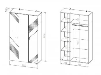 Шкаф 1200 мм трехстворчатый Байкал (СВ) в Арамиле - aramil.mebel-e96.ru