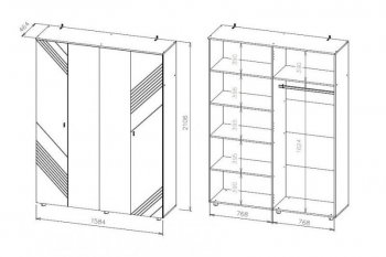 Шкаф 1580 мм (1600) четырехстворчатый Байкал (СВ) в Арамиле - aramil.mebel-e96.ru