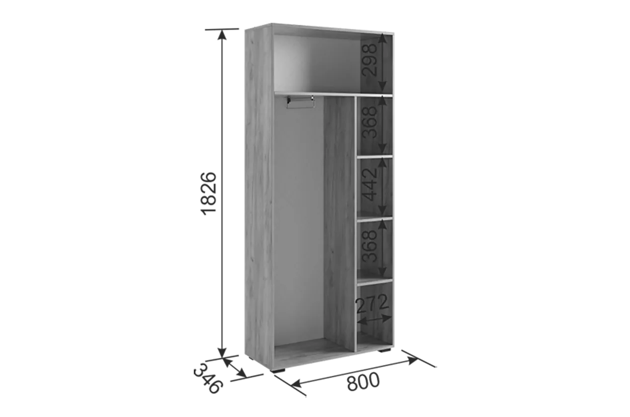 Шкаф с антресолью 1600 мм Бери К1 белый (Мебельсон) в Арамиле - aramil.mebel-e96.ru