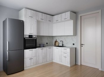 Кухонный гарнитур угловой Бланка 2200*1700 мм (Санвут) в Арамиле - aramil.mebel-e96.ru