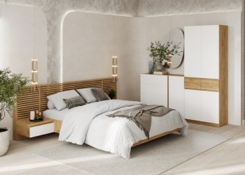 Спальный гарнитур Бостон Лайт белый (Стиль) в Арамиле - aramil.mebel-e96.ru