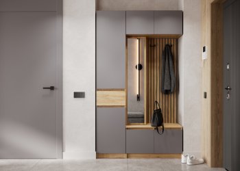 Прихожая Бостон Лайт комп.1 серый шифер (Стиль) в Арамиле - aramil.mebel-e96.ru