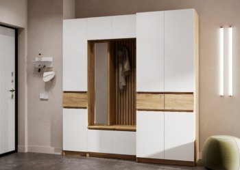Прихожая Бостон Лайт комп.2 белый (Стиль) в Арамиле - aramil.mebel-e96.ru