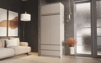 Шкаф Челси с антресолью 900 мм Кашемир (Миф) в Арамиле - aramil.mebel-e96.ru