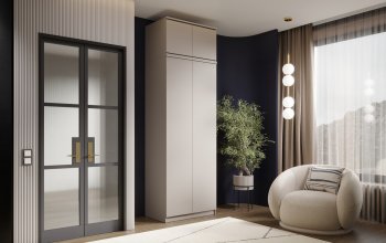 Шкаф 800 мм Челси двустворчатый с антресолью Кашемир (Миф) в Арамиле - aramil.mebel-e96.ru