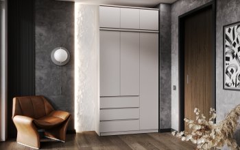 Шкаф 1200 мм Челси с антресолью Кашемир (Миф) в Арамиле - aramil.mebel-e96.ru