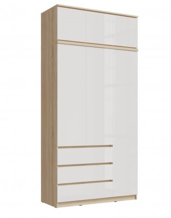 Шкаф 1200 мм Челси с антресолью, сонома/белый (Миф) в Арамиле - aramil.mebel-e96.ru