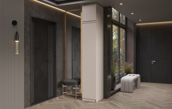 Пенал 400 мм Челси (1 створка) с антресолью, Кашемир (Миф) в Арамиле - aramil.mebel-e96.ru