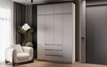 Шкаф 1600 мм Челси с антресолью Кашемир (Миф) в Арамиле - aramil.mebel-e96.ru