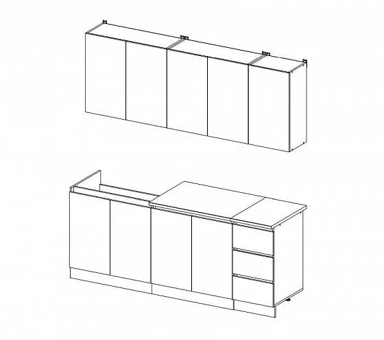 Кухонный гарнитур 2000 мм Челси белый (Миф) в Арамиле - aramil.mebel-e96.ru