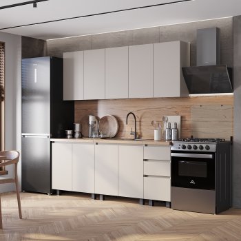 Кухонный гарнитур Честер 2000 мм кашемир (БТС) в Арамиле - aramil.mebel-e96.ru