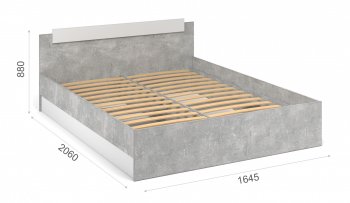 Кровать Чикаго 160 с ламелью Ателье светлый/белый (Имп) в Арамиле - aramil.mebel-e96.ru