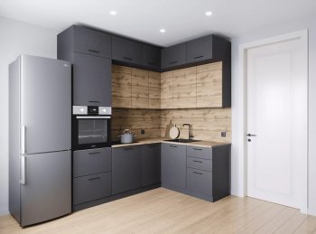 Кухонный гарнитур угловой Дели 2200*1700 мм (Санвут) в Арамиле - aramil.mebel-e96.ru