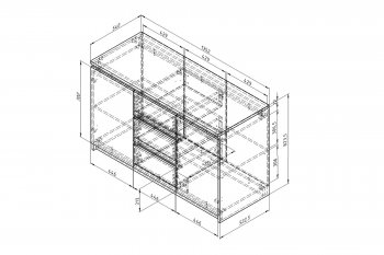 Комод 3ящ.2дв. Дельта Next 25.04 ЯШ/белый (ФМ) в Арамиле - aramil.mebel-e96.ru