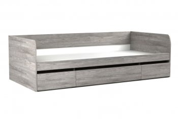 Кровать 900 с ящиками Денвер Риббек серый (СБК) в Арамиле - aramil.mebel-e96.ru