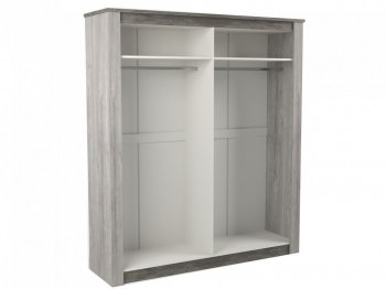 Шкаф 1900 мм 4-х дверный Денвер Риббек серый (СБК) в Арамиле - aramil.mebel-e96.ru
