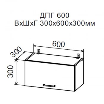 ДУСЯ Шкаф верхний ДПГ600 горизонтальный (600*300мм) в Арамиле - aramil.mebel-e96.ru | фото