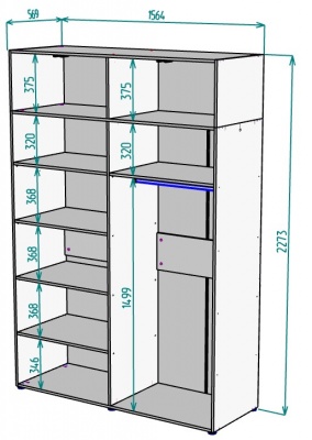 Шкаф 1564 мм Erik H318 + Антресоль HA4 (Графит) в Арамиле - aramil.mebel-e96.ru