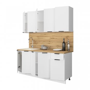 КУхонный гарнитур Эстетик 1800 мм белый (Сурская) в Арамиле - aramil.mebel-e96.ru