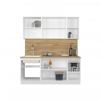 КУхонный гарнитур Эстетик 1800 мм белый (Сурская) в Арамиле - aramil.mebel-e96.ru