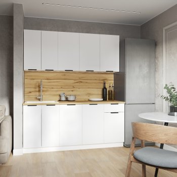 КУхонный гарнитур Эстетик 1800 мм белый (Сурская) в Арамиле - aramil.mebel-e96.ru