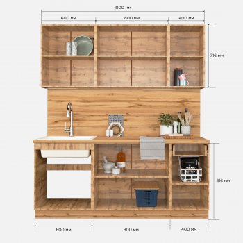 КУхонный гарнитур Эстетик 1800 мм порт-ройал (Сурская) в Арамиле - aramil.mebel-e96.ru