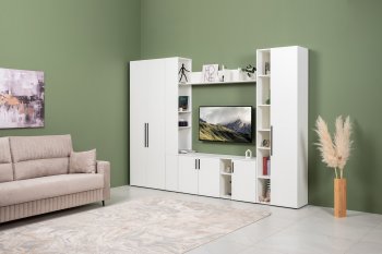 Стенка Эйр модульная, белый (Моби) в Арамиле - aramil.mebel-e96.ru