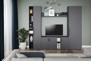 Стенка Эйр модульная, графит (Моби) в Арамиле - aramil.mebel-e96.ru